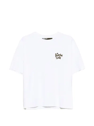 Bimba Y Lola White Cotton Boxy T-shirt