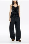 Bimba Y Lola Wide Leg Jogger Trousers In Black