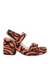 Bimba Y Lola Woman Sandals Tomato Red Size 6 Cotton In Tomato Red