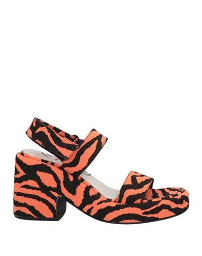 Bimba Y Lola Woman Sandals Tomato Red Size 6 Cotton