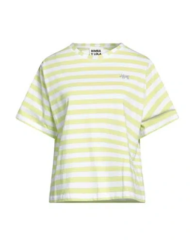 Bimba Y Lola Woman T-shirt Acid Green Size L Cotton