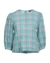 Bimba Y Lola Woman Top Turquoise Size L Cotton, Elastane In Blue