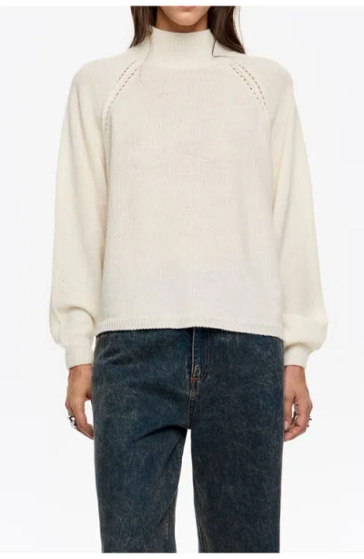 Bimba Y Lola Wool High Neck Sweater In White