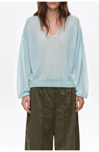 Bimba Y Lola Wool V-neck Sweater In Light Blue