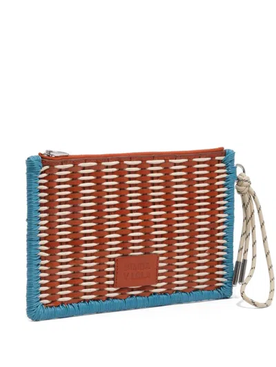 Bimba Y Lola Woven Rope Detail Wallet In Brown