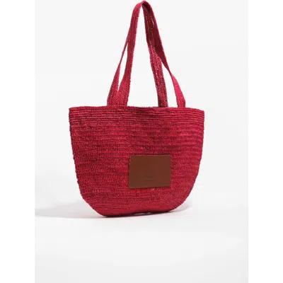 Bimba Y Lola Large Plaited Tote Bag In Red