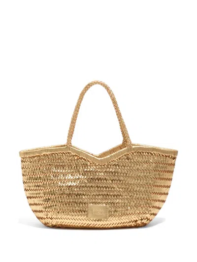 Bimba Y Lola Woven Top-handles Large Leather Tote Bag In Gold