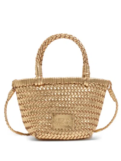 Bimba Y Lola Woven Top-handles Leather Bag In Gold