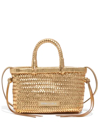 Bimba Y Lola Woven Top-handles Leather Bag In Gold