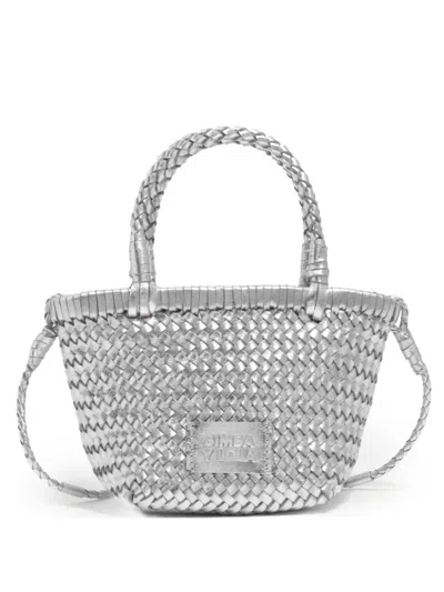 Bimba Y Lola Woven Top-handles Leather Tote Bag In Silver