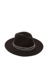 Bimba Y Lola Woven-trim Wool Hat In Brown