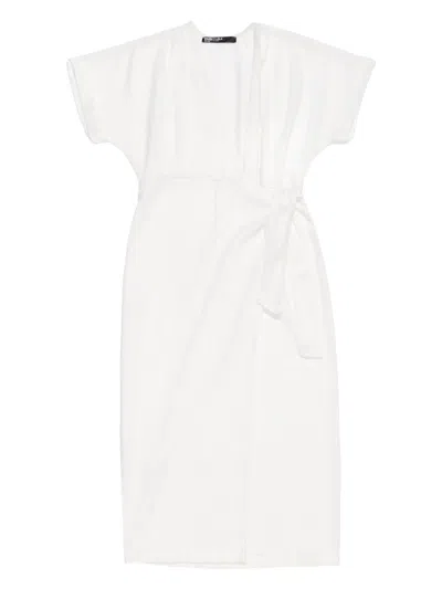 Bimba Y Lola Wrap-detail Dress In White