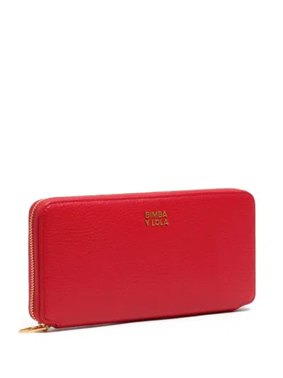 Bimba Y Lola Zip-around Leather Wallet In Red