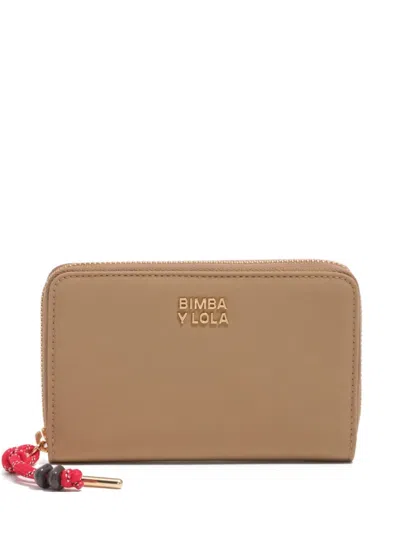 Bimba Y Lola Zip Detail Wallet In Brown