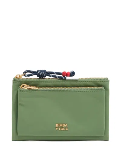 Bimba Y Lola Zip Embellishment Wallet In Green