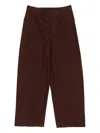 Bimba Y Lola Technical Cotton Barrel Leg Trousers In Brown