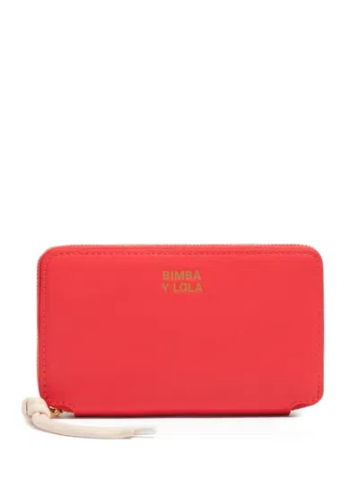 Bimba Y Lola Zip Leather Wallet In Red