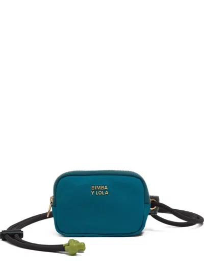 Bimba Y Lola Zip Logo-plaque Wallet In Blue