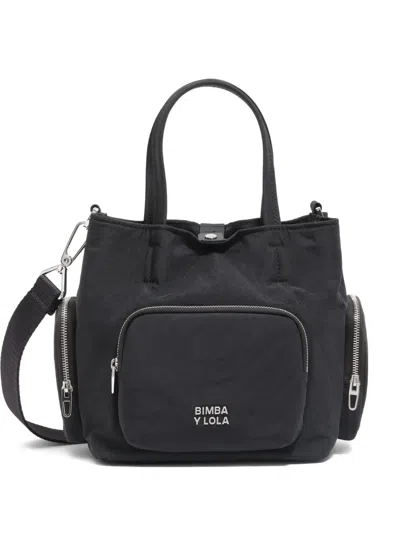 Bimba Y Lola Zip Pocket Mini Bag In Black
