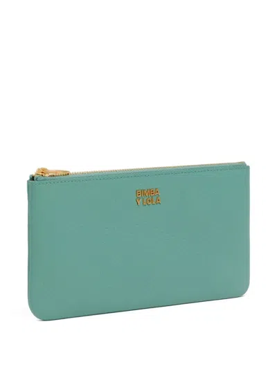Bimba Y Lola Zip-top Leather Purse In Blue