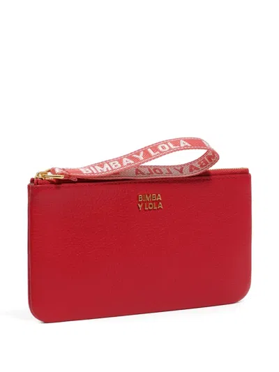 Bimba Y Lola Zip-top Leather Wallet In Red