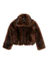 Bimba Y Lola Short Fur Coat In Brown