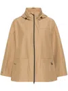 Bimba Y Lola Zip-up Hooded Rain Coat In Neutrals
