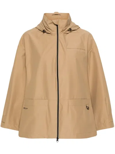 Bimba Y Lola Zip-up Hooded Rain Coat In Neutrals