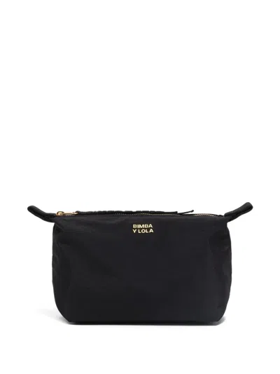 Bimba Y Lola Zip-up Make-up Bag In Black