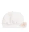 Bimbalò Cotton-blend Floral-appliqué Hat In White