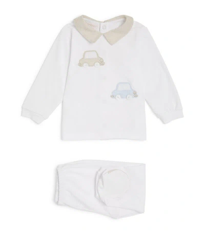 Bimbalò Cotton-blend Top And Trousers Set (1-12 Months) In Beige