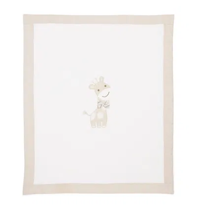 Bimbalò Cotton Giraffe Blanket In Beige