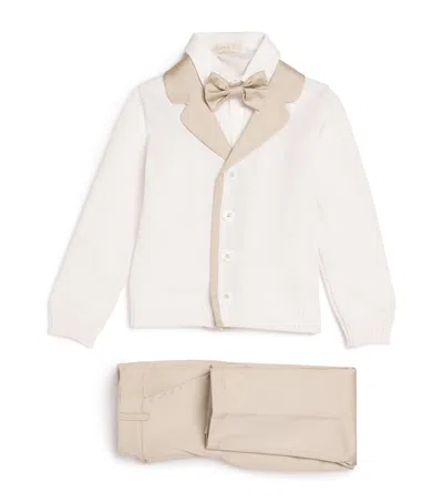 Bimbalò Kids' Jacket, Shirt And Trousers Set In Beige
