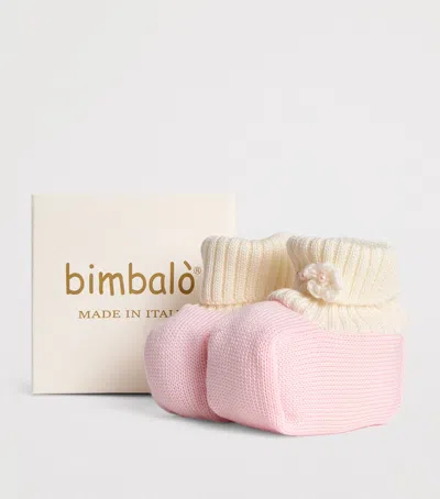 Bimbalò Kids' Knitted Booties In Pink