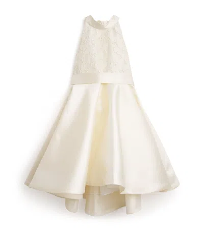 Bimbalò Kids' Lace-trim Dress In White