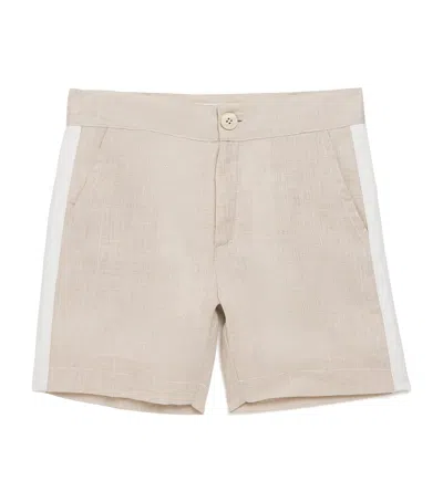 Bimbalò Kids' Linen Shorts In Beige