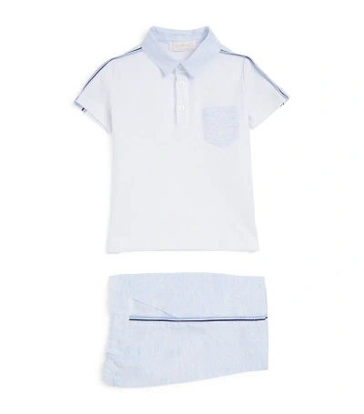 Bimbalò Babies' Polo Shirt And Shorts Set (3-24 Months) In Blue