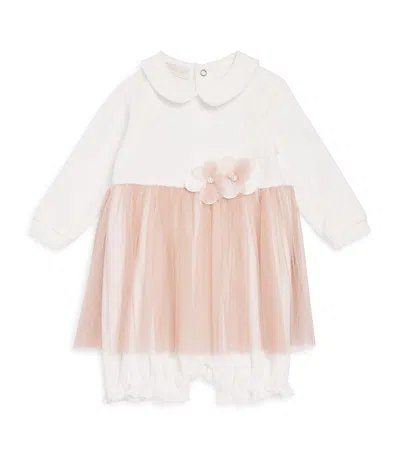 Bimbalò Kids' Ruffled Floral All-in-one In White