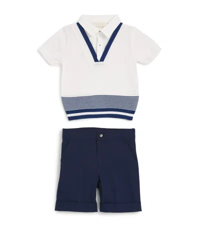 Bimbalò Kids' Stretch-cotton Shorts In Blue