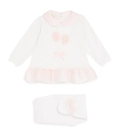Bimbalò Kids' Stretch-cotton Top And Leggings Set In White