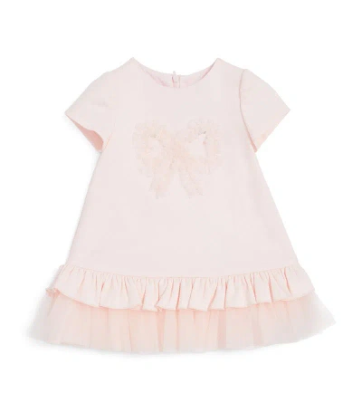 Bimbalò Tulle-bow Ruffle Dress (3-24 Months) In Pink