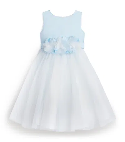 Bimbalò Kids' Tulle Floral-detail Dress In Blue