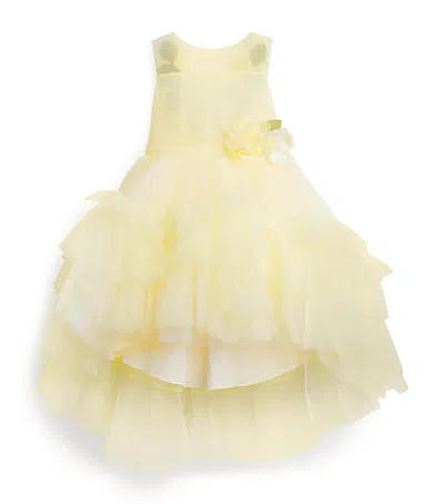 Bimbalò Kids' Tulle Floral-detail Dress In White