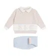 Bimbalò Wool-blend Teddy Sweater And Trousers Set In Gray