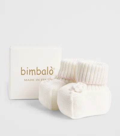Bimbalò Kids' Wool Booties In White