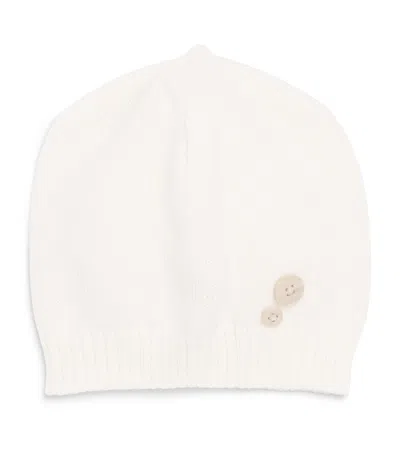 Bimbalò Kids' Bimbalo Wool Button-embellished Hat In White