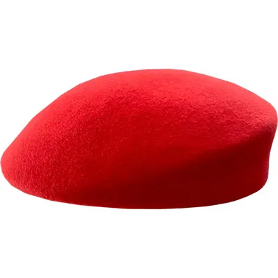 Binata Millinery Bini Felt Beret In Red