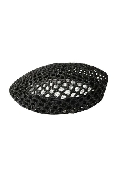 Binata Millinery Bini Mesh Straw Beret In Neutral