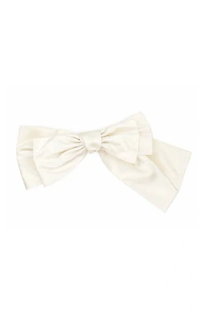 Binata Millinery Mayumi Oversized Silk Bow Comb In Ivory