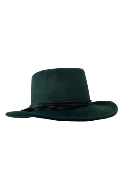 Binata Millinery Silo Felt Gaucho Hat In Green